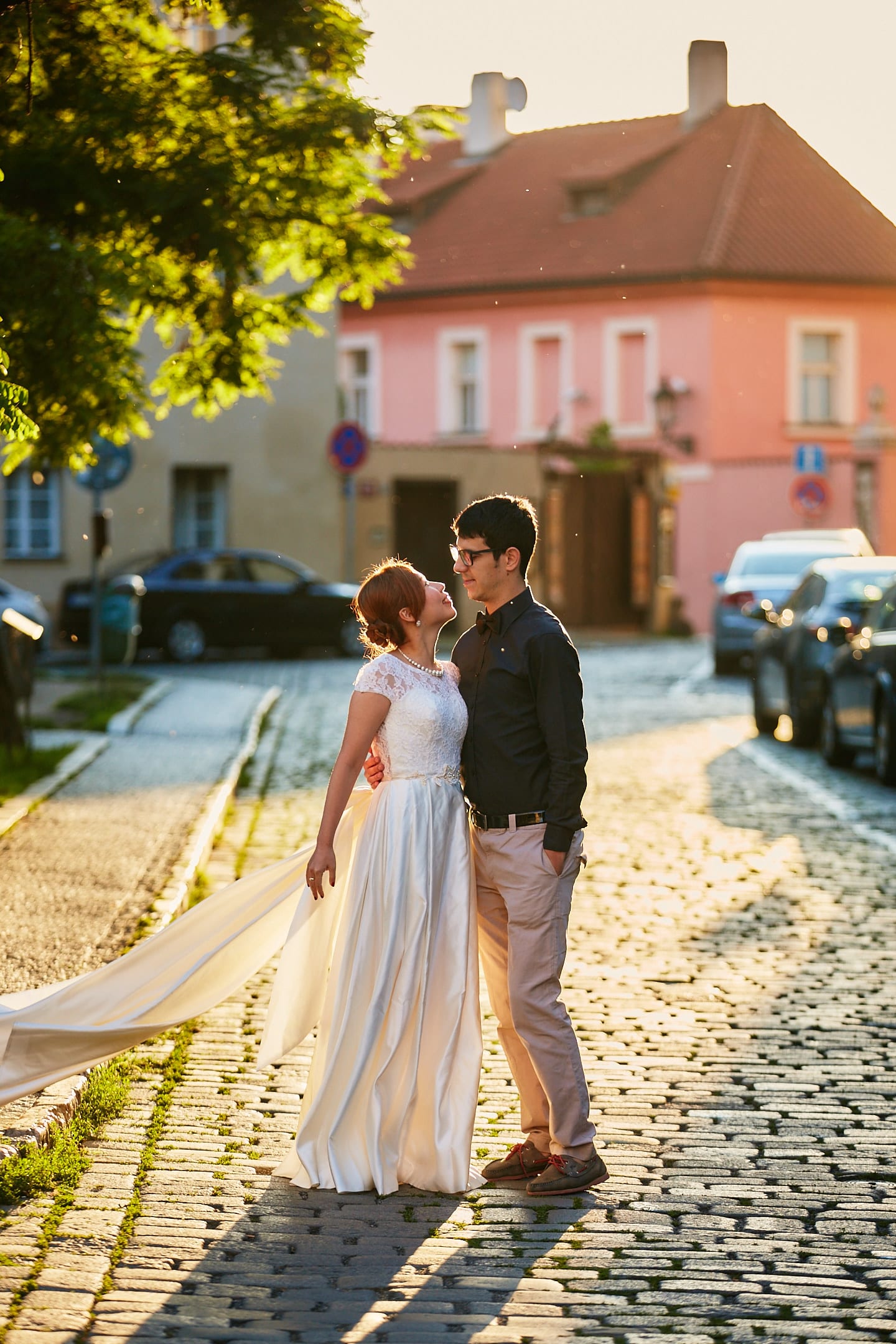 Předsvatební fotky z ranní Prahy