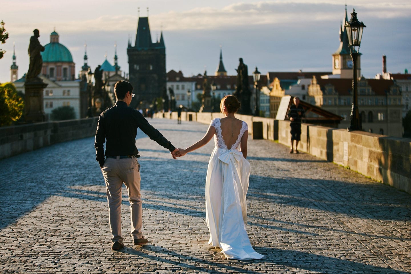 Předsvatební fotky z ranní Prahy